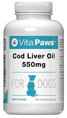 Cod Liver Oil Dogs 550mg (180 Soft Gel Capsules)
