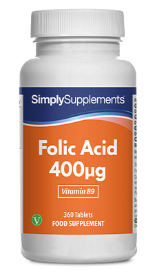 Folic Acid Vitamin B9 400mcg (360 Tablets)