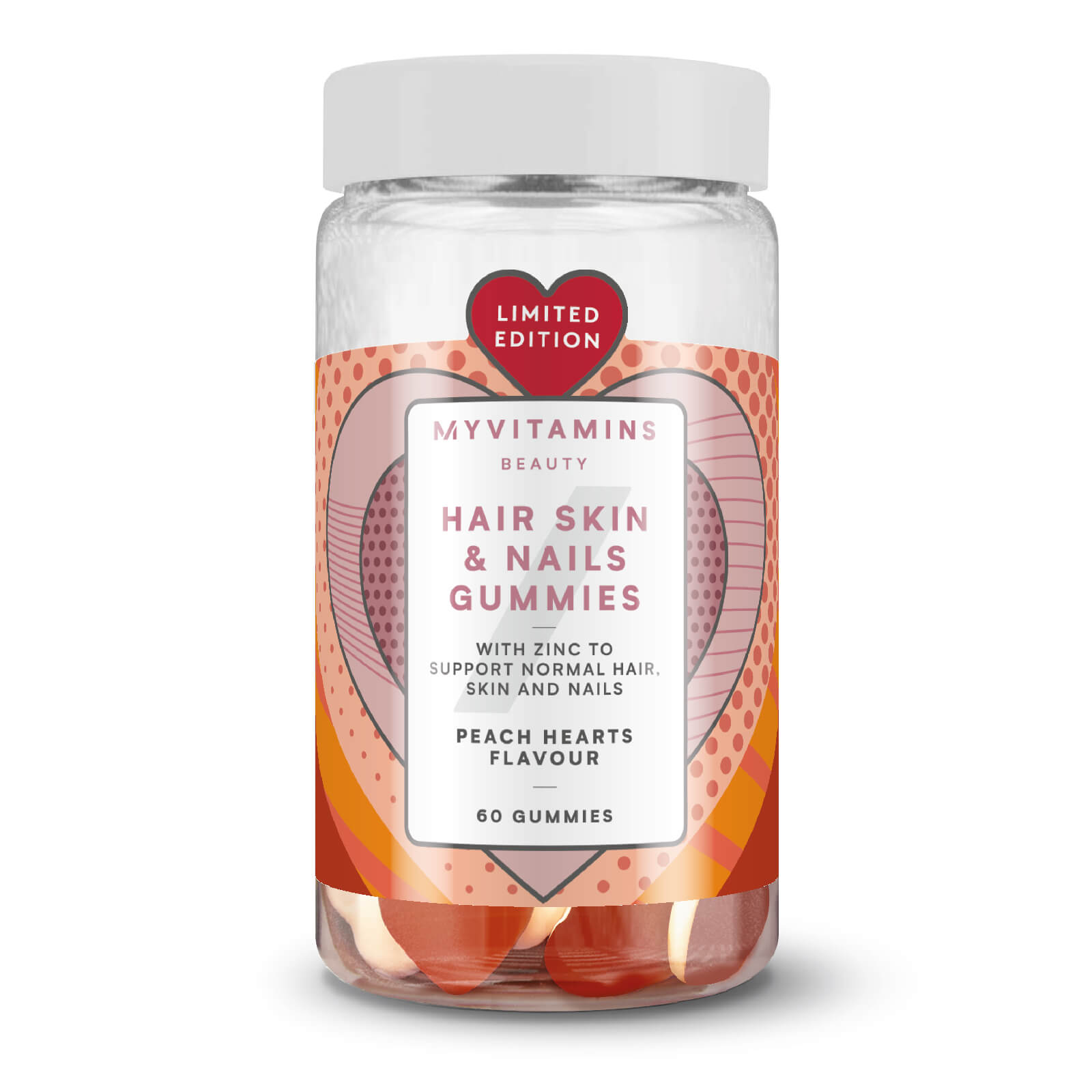 Hair  SkinandNails Gummies - 60gummies - Peach Heart