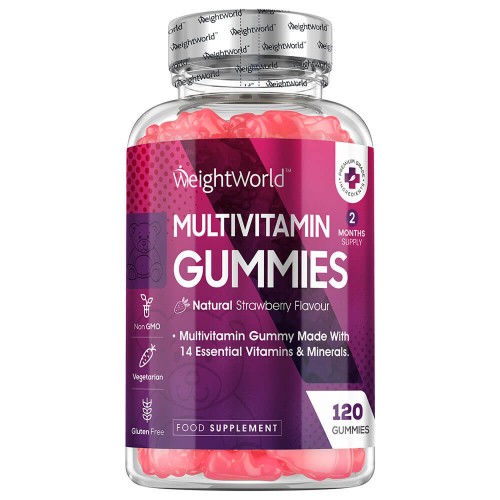 Multivitamins Gummies For Adult - 120 Gummies - Strawberry Flavour - Punch Of 14 VitaminsandMinerals