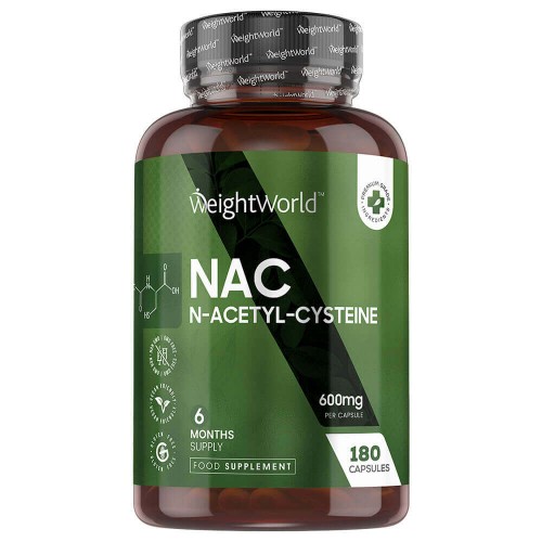 Nac  N-acetyl Cysteine - 600mcg 180 Capsules - 6 Month Supply -