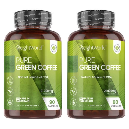 Pure Green Coffee Bean Pills - 2 Pack - 7000mg + 50% Chlorogenic Acid Formula  Energy Boost Without Crash  Sustainable  Weight Loss Coffee