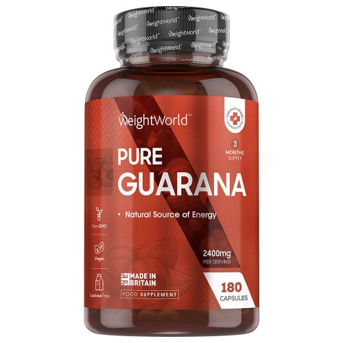 Pure Guarana Capsules - 2400 Mg 120 Capsules - Energizing Amazon Fruit Supplement