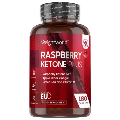 Raspberry Ketone Advanced - 1600mg 180 Capsules- 3 Month Supply - Vegan Keto Supplement With Green TeaandVitamin C