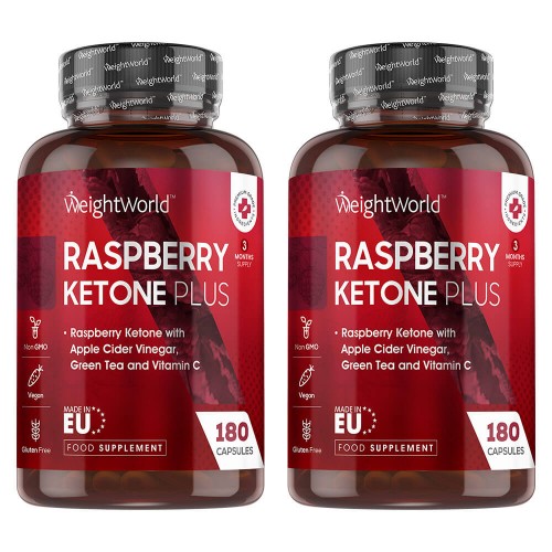 Raspberry Ketone Plus - Powerful Blend Of Superfoods - 180 Capsules  Take 2 Capsules Daily  90 Servings - 3 Month Supply - 2 Pack