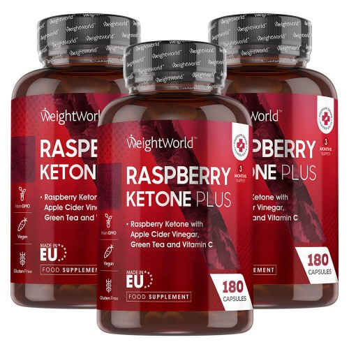 Raspberry Ketone Plus - Powerful Blend Of Superfoods - 180 Capsules  Take 2 Capsules Daily  90 Servings - 3 Month Supply - 3 Pack
