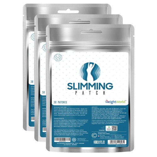 Slimming Patches X 30 - 3 Pack - Natural Slim Patch Formula  GuaranaandGarcinia Cambogia For Appetite  24hr Transdermal Delivery  1 Month Per Pack