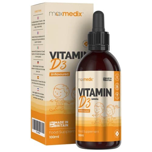 Vitamin D3 1000iu Liquid For Kids - 100ml. Drops - Unflavoured - Natural Vitamin D3 Supplements