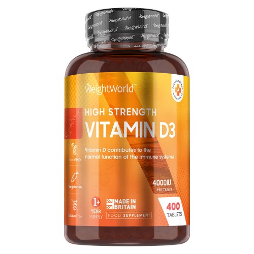 Vitamin D3 4000iu - 400 High Strength Tablets - 1+ Year Supply - Made In Uk