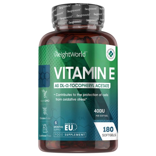 Vitamin E - 400iu 180 Softgel Capsules - 6 Months Supply