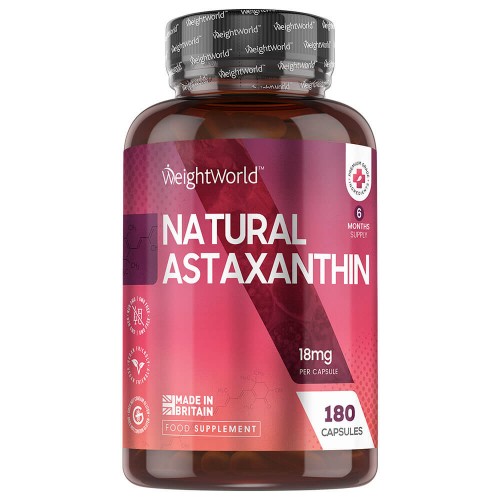 Astaxanthin 18mg - 180 Capsules - 6 Month Supply - A Premium Natural Supplement By