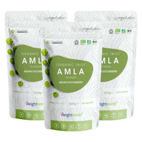 Bio Amla Powder - Organically Sourced Powder Supplement For Immunity And The Heart - 500g  - 3 Pack