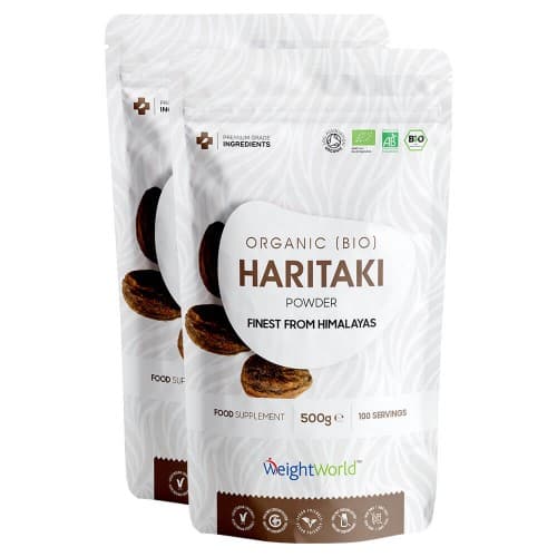 Bio Haritaki Powder - Organically Sourced Body Vitality  Brain And Digestive Supplement - 500g - 2 Pack