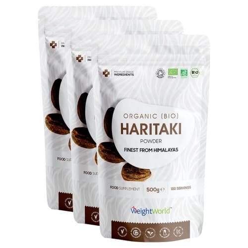 Bio Haritaki Powder - Organically Sourced Body Vitality  Brain And Digestive Supplement - 500g - 3 Pack