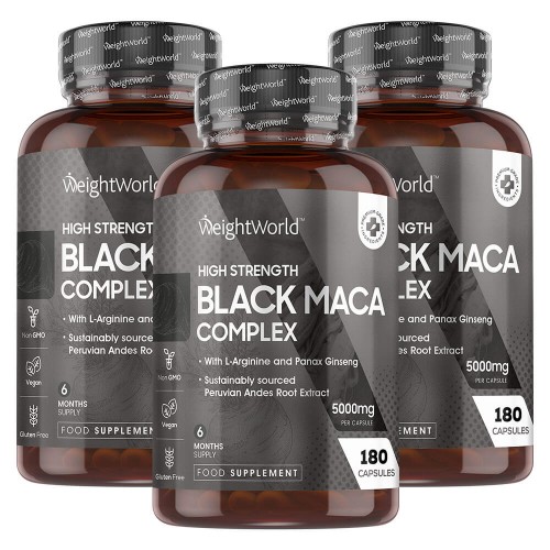 Black Maca Complex - Natural Energising Food Supplement - Ideal For ToningandBuilding Muscle - 540 Capsules