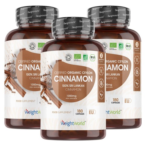 Cinnamon Capsules - Natural Herbal Wellness Spice Supplement -  - 540 Capsules - 3 Pack