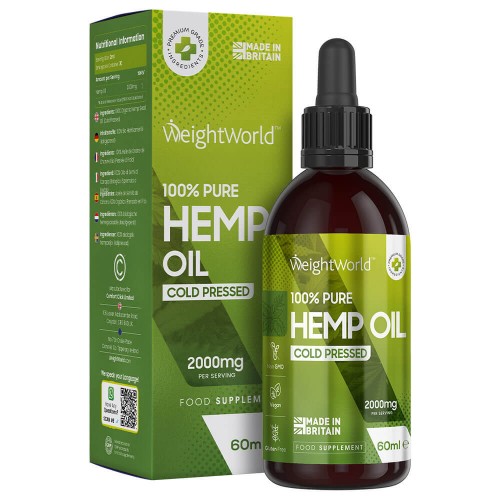 Hemp Oil 2000mg - 60ml. Premium Quality Organic Hemp Oil For Brain And Joint Health
