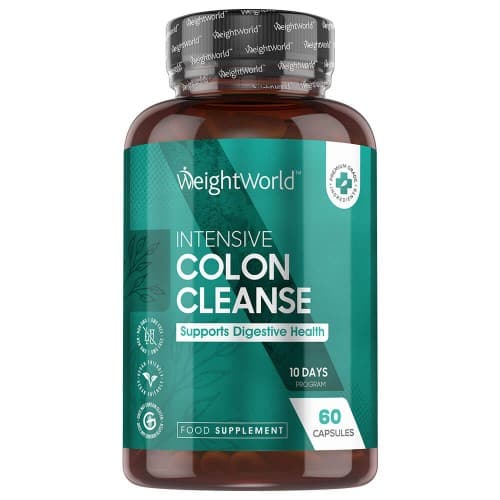 Intensive Colon Cleanse - 2520mg 60 Capsules With Psyllium Husk - 10 Days Detox Course For Bowel And Gut Cleanse