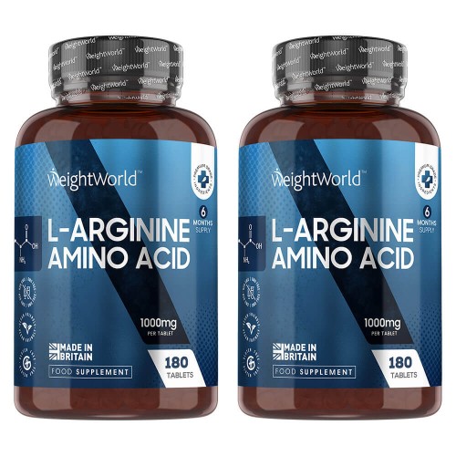 L-arginine  Tablets - Fitness Supplement For Size  Definition And Muscle Performance - 180 Tablets - 2 Pack