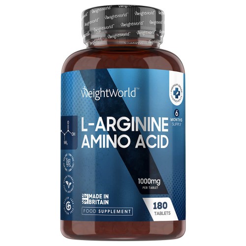 L-arginine Amino Acid Tablets - 1000mg 180 Tablets - Muscle Size And Performance Supplement For MenandWomen