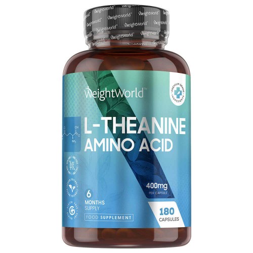 L-theanine Capsules - 400mg 180 Capsules - 6 Month Supply - Natural Tea Supplement