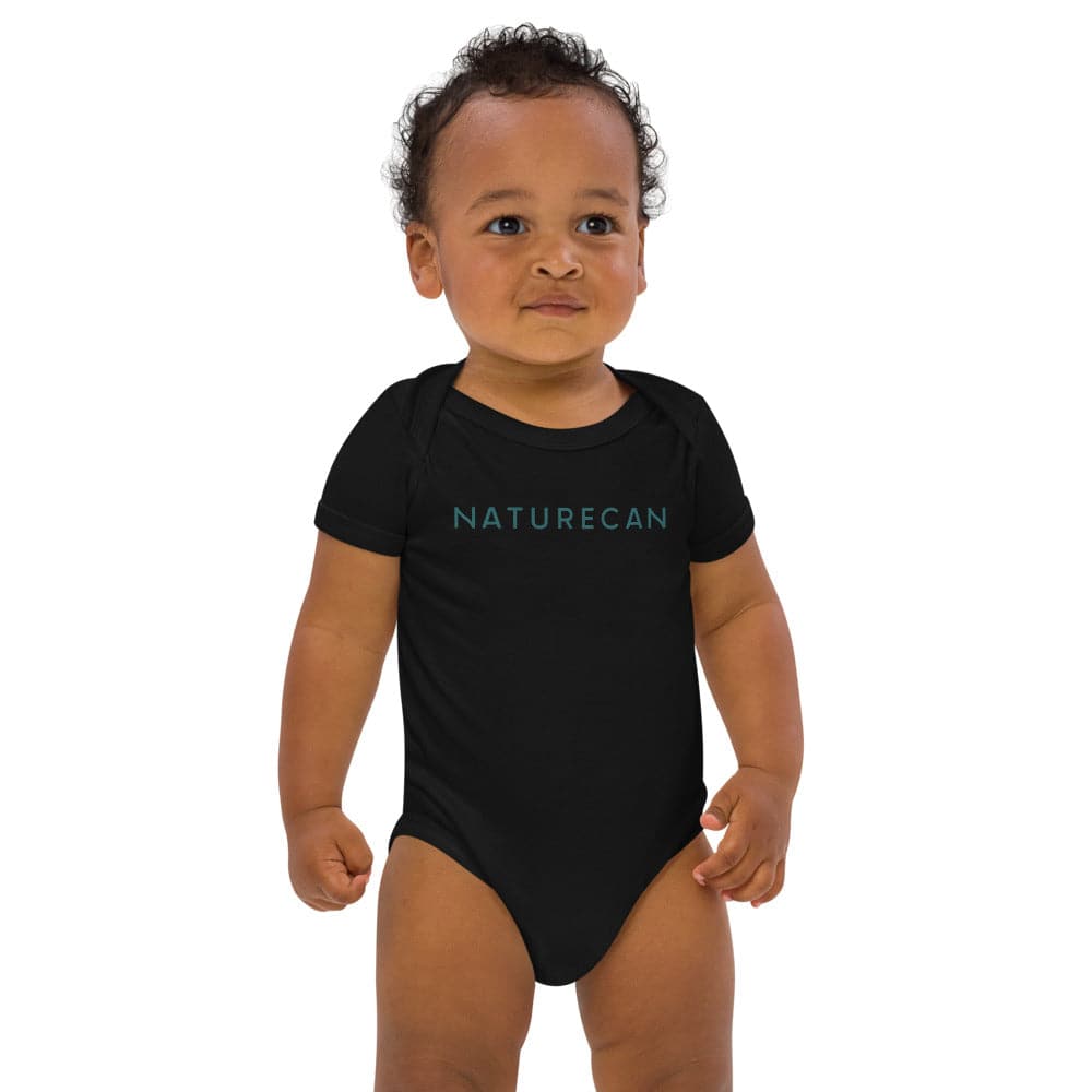 Organic Cotton Baby Bodysuit - Black / 12-18m