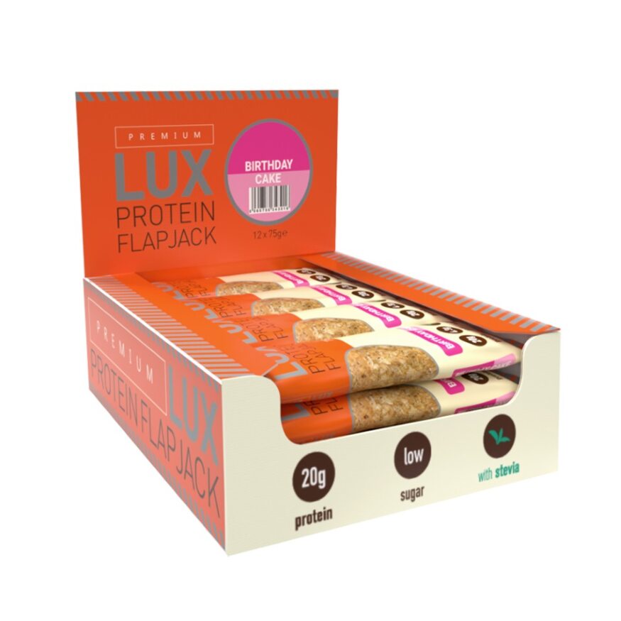 24 Bars X 75g Protein Flapjacks Bars Premium Lux Birthday Cake