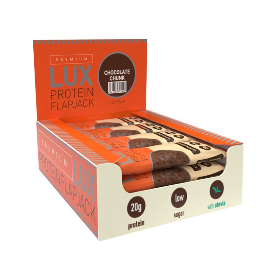 24 Bars X 75g Protein Flapjacks Bars Premium Lux Chocolate Chunk