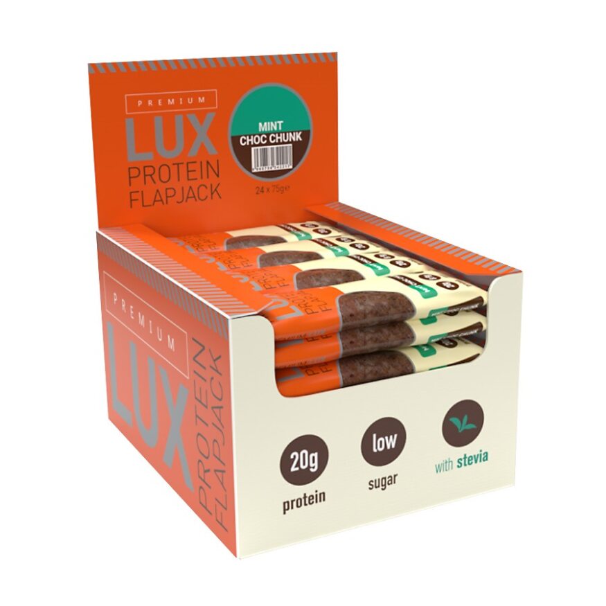 24 Bars X 75g Protein Flapjacks Bars Premium Lux Chocolate Mint
