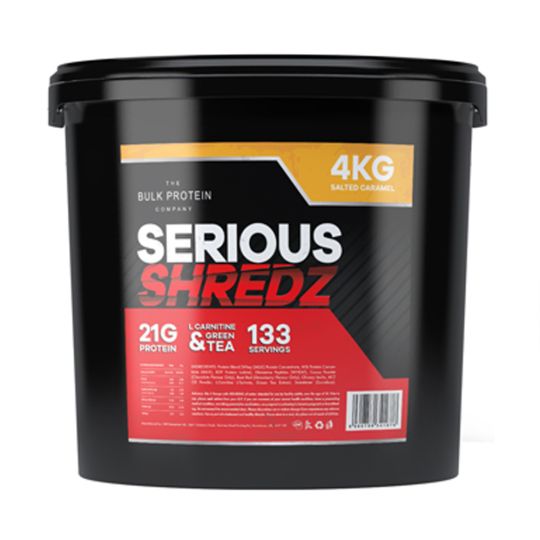 4kg Diet Whey Protein Powder Salted Caramel -  The Bulk Protein Company - Serious Shredz