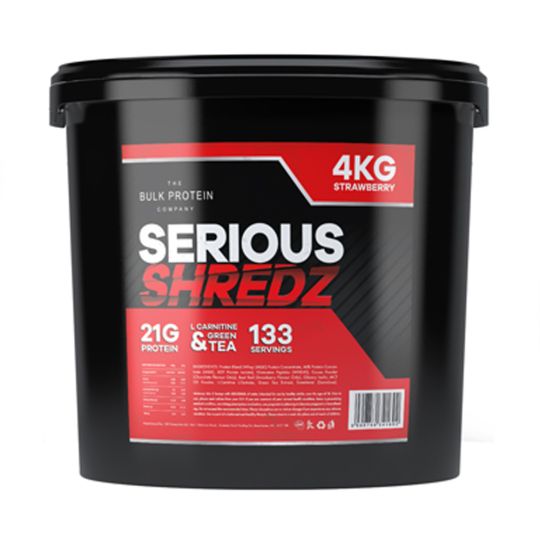 4kg Diet Whey Protein Powder Strawberry -  The Bulk Protein Company - Serious Shredz