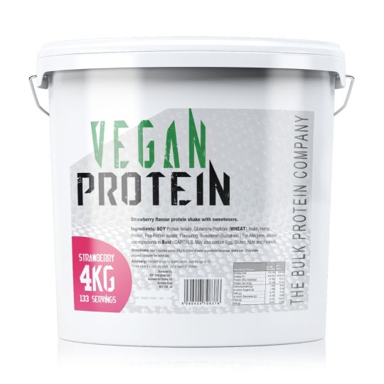 4kg Vegan Protein Powder - Strawberry - Plant Based Protein Dairy Free Protein Shake