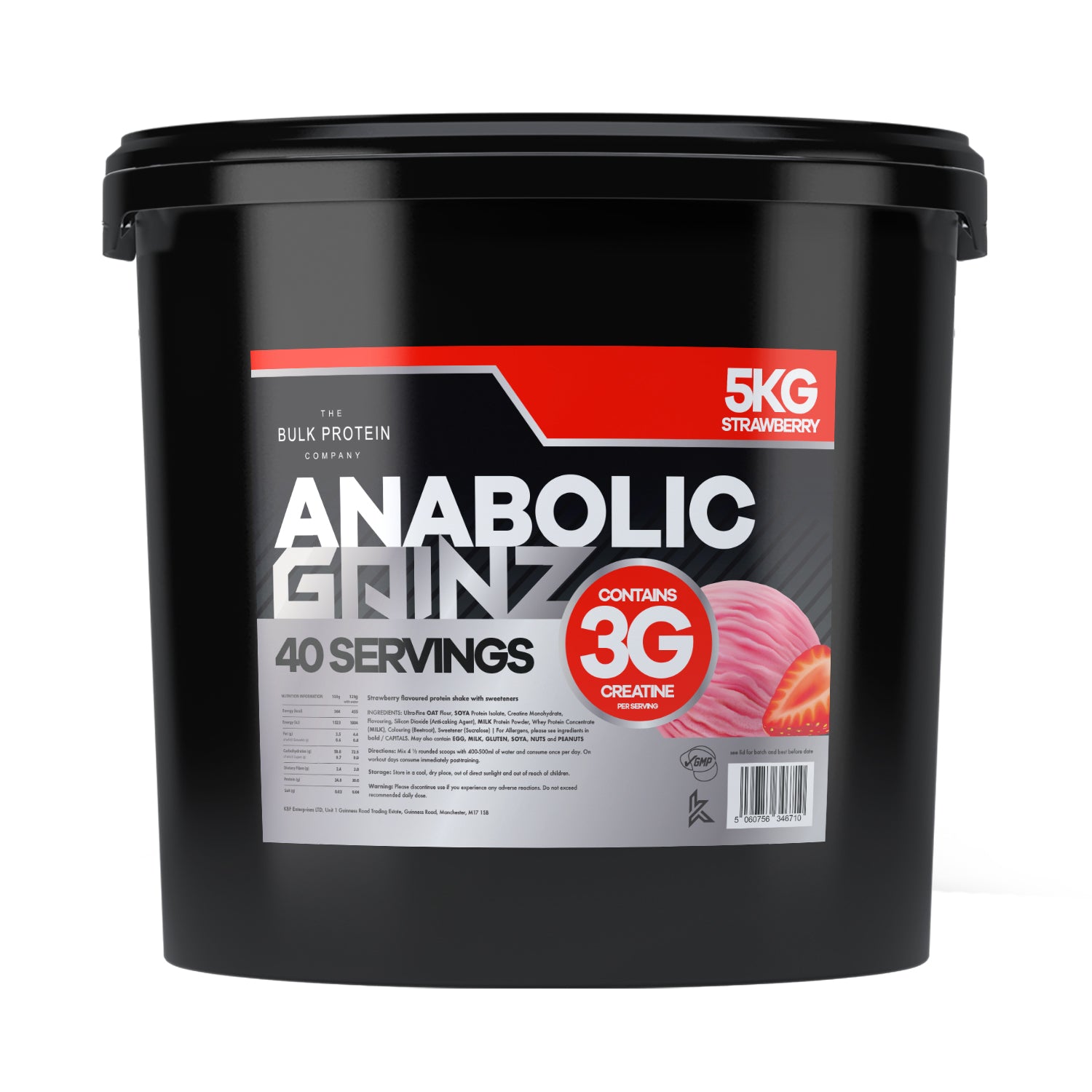 The Bulk Protein Company - Anabolic Gainz - 5kg - Strawberry
