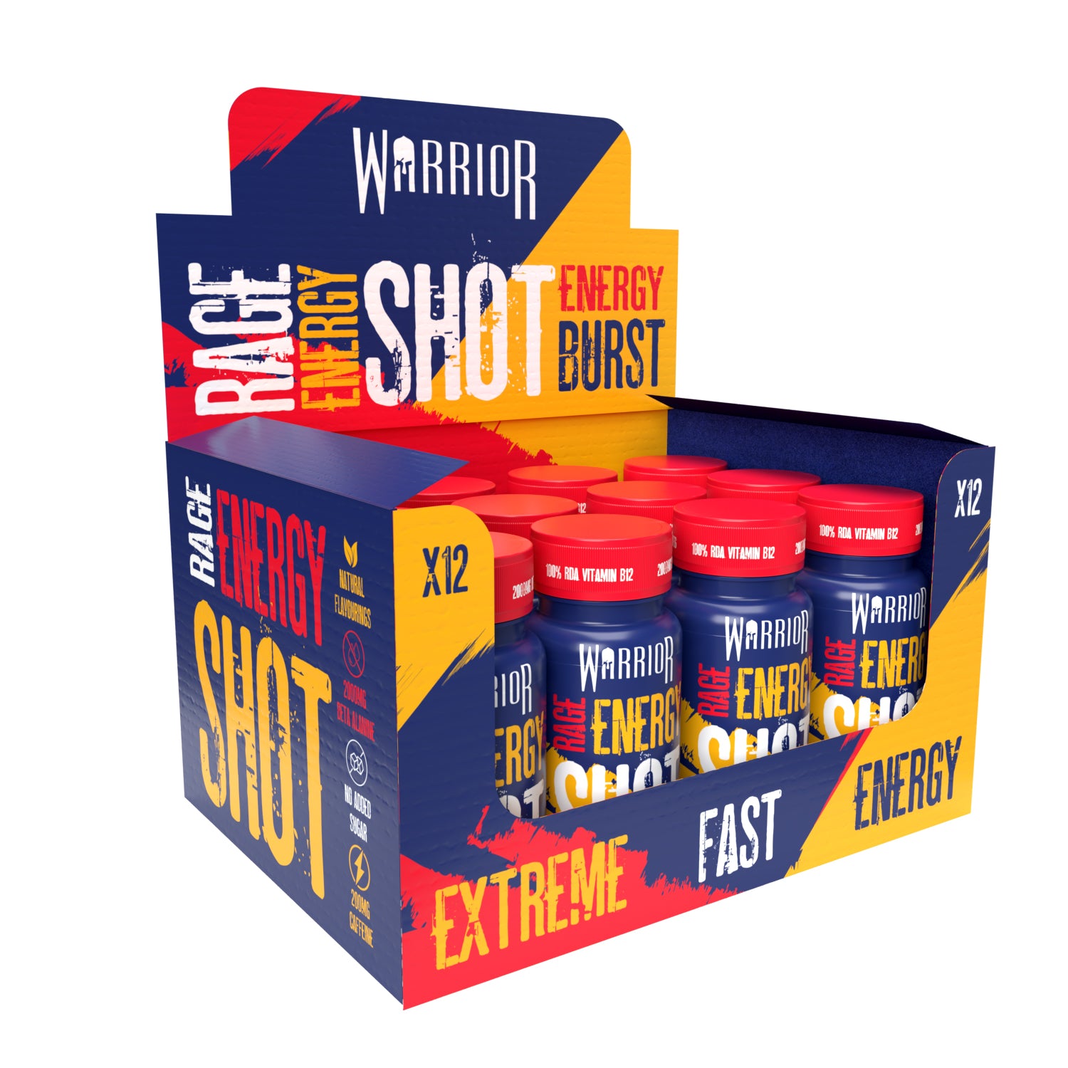 Warrior Rage Pre-workout Energy Shot - (12x 60ml) - Energy