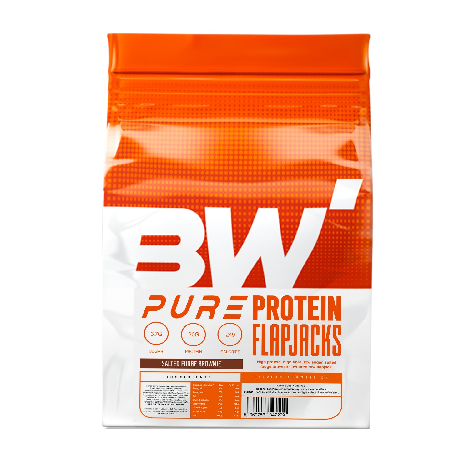 Bw Protein Flapjack - Salted Fudge Brownie 12 Bars 12 Bars